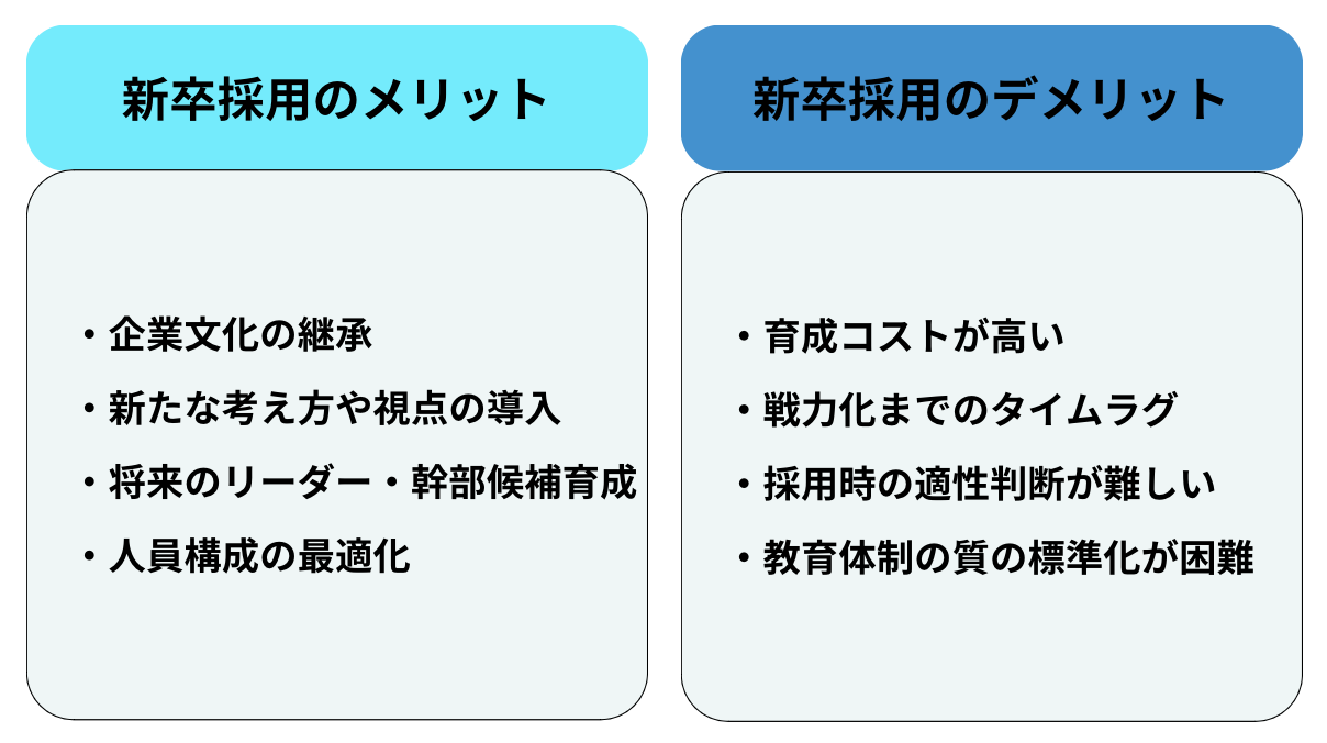 新卒採用　メリット・デメリット