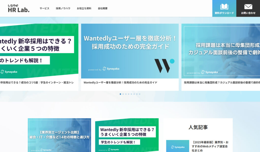 株式会社Synayakaのホームページ画像
